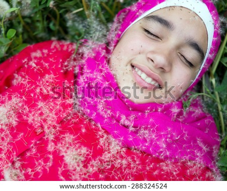 a happy Muslim girl