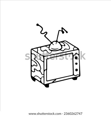 vector illustration of a broken television