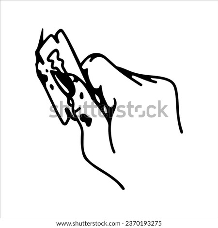 vector illustration of a hand holding a razor