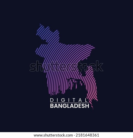 digital Bangladesh map vector template