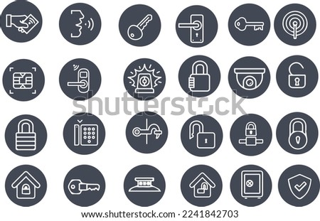 access control system icons vector design 