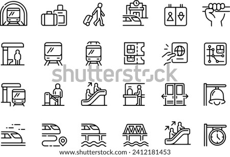 Train Station Line Icons verctor design