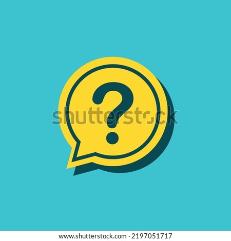Question Mark Icon Template In Conversation Bubble With Vintage Color ,Vector Template