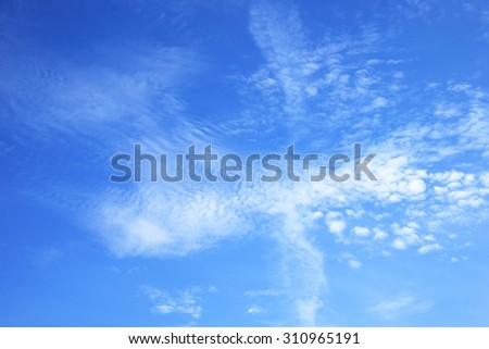 sky and cloud, blue and white, white cloud on blue sky background.