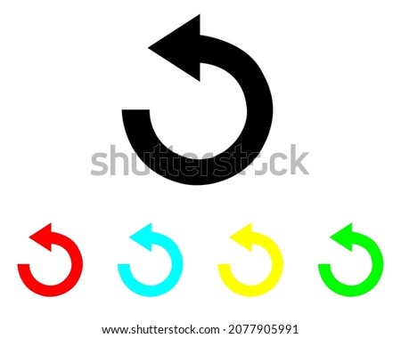 Undo Icon. Back or Return icon vector in trendy flat style. Set elements in colored icons. Undo icon image, Undo icon illustration isolated on white background