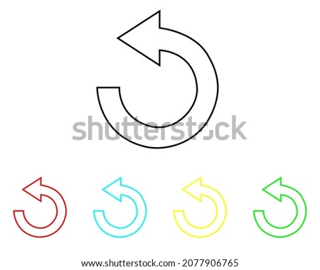 Undo Icon. Back or Return icon vector in trendy flat style. Set elements in colored icons. Undo icon image, Undo icon illustration isolated on white background