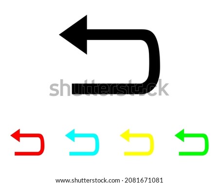 Back Vector Icon. Undo icon in trendy flat style. Set elements in colored icons. Undo icon image, Undo icon illustration isolated on white background
