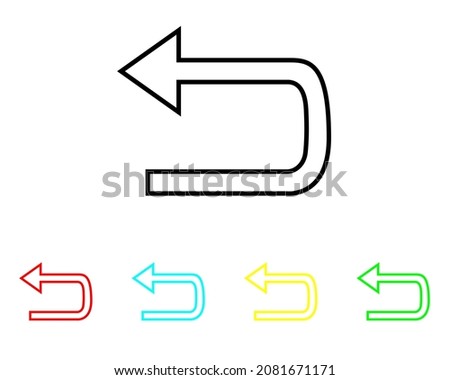Back Vector Icon. Undo icon in trendy flat style. Set elements in colored icons. Undo icon image, Undo icon illustration isolated on white background