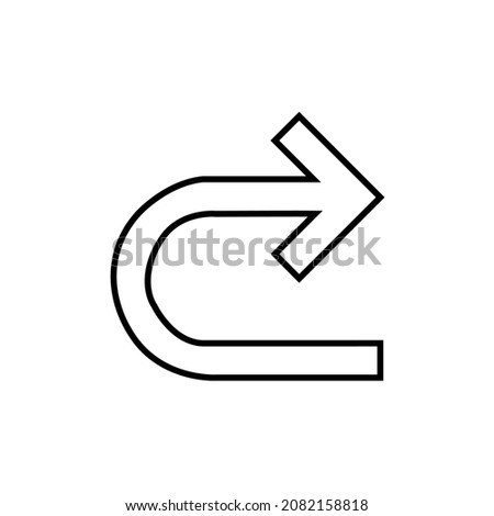 U Turn Vector Icon. U Turn icon in trendy flat style. U Turn icon illustration isolated on white background