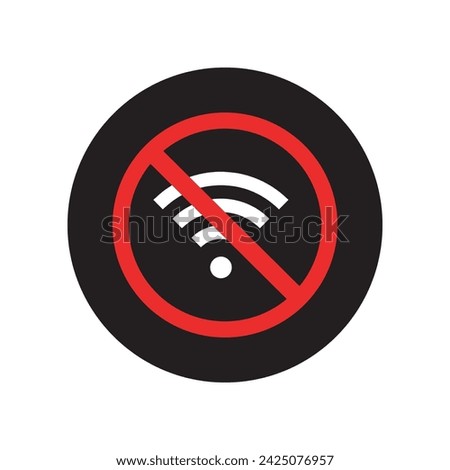 No Wifi icon vector. No internet signal logo design. Wifi network is not available vector icon illustration in circle isolated on white background
