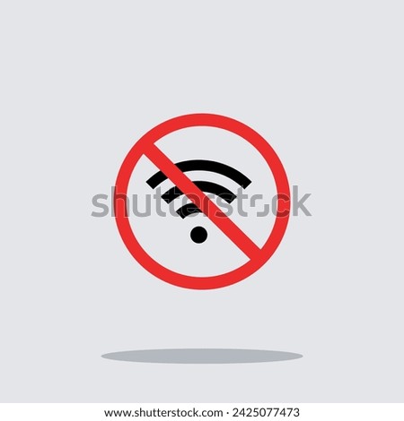 No Wifi icon vector. No internet signal logo design. Wifi network is not available vector icon illustration isolated on gray background