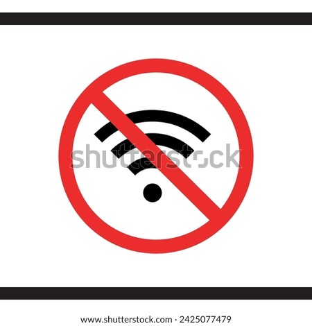No Wifi icon vector. No internet signal logo design. Wifi network is not available vector icon illustration isolated on white background
