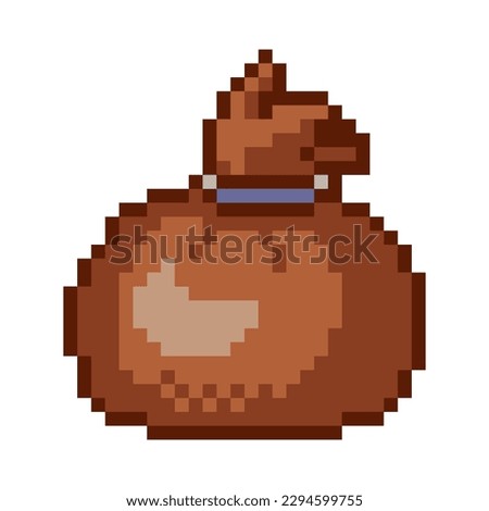 Nizhnevartovsk, Russia - April 27, 2023. Super Mario World. Bag from the mario game. Pixel style illustration