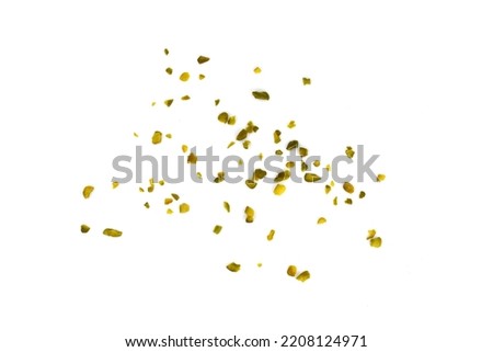 Ground, milled, crushed or granulated pistachio pile isolated on white background Stockfoto © 