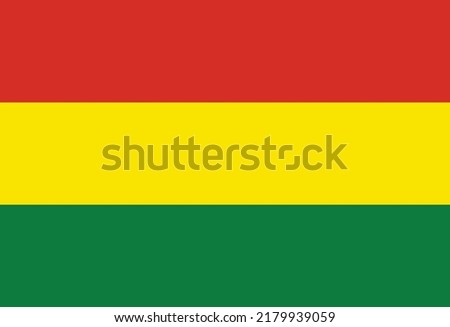 Vector Flag Of Of Bolivia Without Coat Of Arms. Bolivia Is A Landlocked Country In South America, Isolated On White Background.