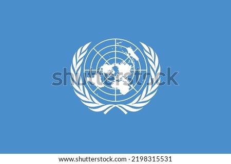 Flag Of The United Nations, An International Intergovernmental Organization, Isolated On White Background. Stockfoto © 
