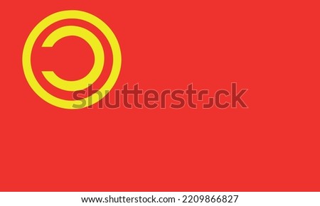 Vector Graphics Of A Copyleft Flag. Red Symbol For Copyleft Movement, Isolated On Transparent Background.