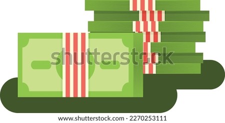 Vector Graphics Of Stash Of Cash, Isolated On Transparent Background.