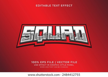 3d text effect Squad editable vector. Text effect about game, community, team, and squad logo