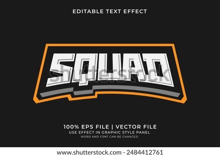 3d text effect Squad editable vector. Text effect about game, community, team, and squad logo