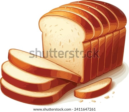 Sliced of Bread isolated on white background, vector design