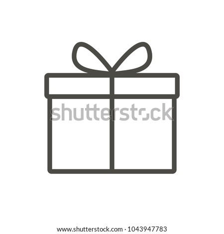 Gift box icon vector. Line present symbol. Trendy flat outline ui sign design. Thin linear graphic pictogram for web site, mobile application. Logo illustration. Eps10.