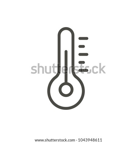 Temperature icon vector. Line thermometer symbol. Trendy weather flat outline ui sign design. Thin linear graphic pictogram for web site, mobile application. Logo illustration.