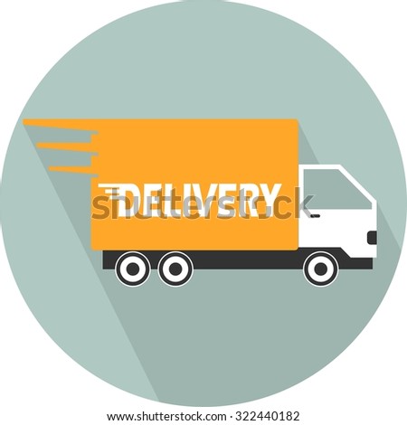 Delivery Car. Single flat color icon. vector illustration.