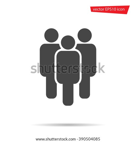 Group person icon vector. Gray team people isolated. Logo illustration. Modern simple flat team male sign. Business, internet concept. Trendy vector network human profile symbol isolated.