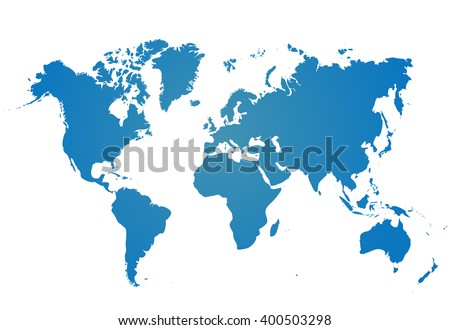 Similar World map isolated on white background. Blue worldmap vector template for website, design infographics. Flat Earth Graph World map illustration.