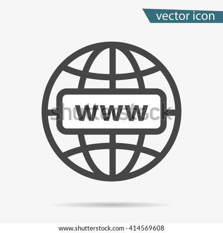 Internet http address icon isolated. Modern flat globe sign. Trendy vector network www symbol for web site design, button to mobile app. Logo online, internet illustration.