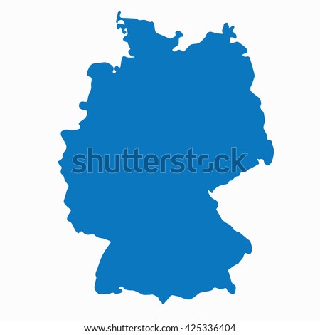 Blue Germany map vector. European German country icon.