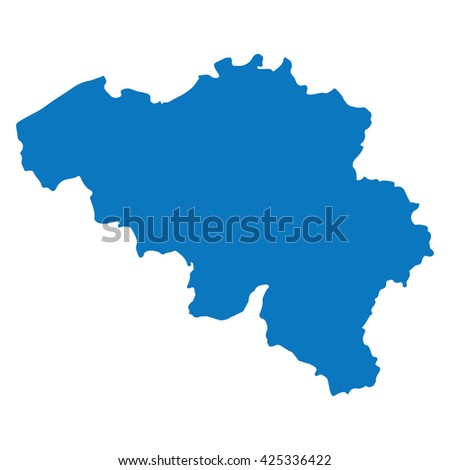 Blank Blue similar Belgium map isolated on white background. European country. Vector template for website, design, cover, infographics. Graph illustration.