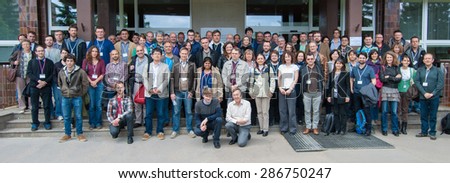 PRAGUE, CZECH REPUBLIC - MAY 26 2015: Group Photo of Scientist at COST \