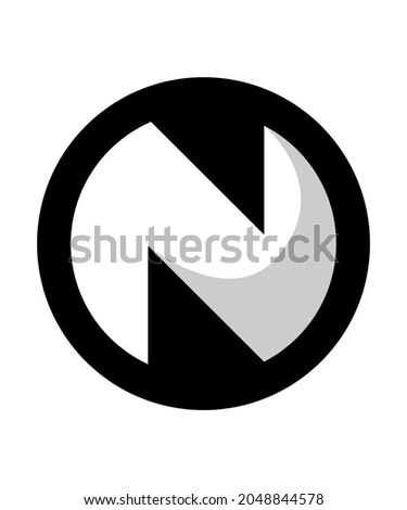 this logo is a letter N symbol Foto stock © 