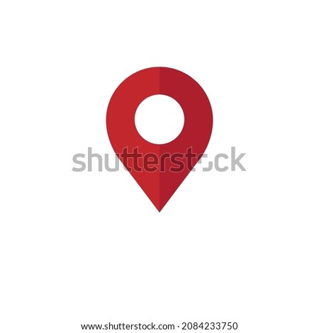 Pin location icon flat design. Vector illustration on white background.