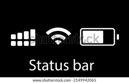 Status bar icons 2 networks. Illustration 