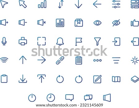 Vector of Essential UI 2 Icon Set Gradient. Perfect for user interface, new application.