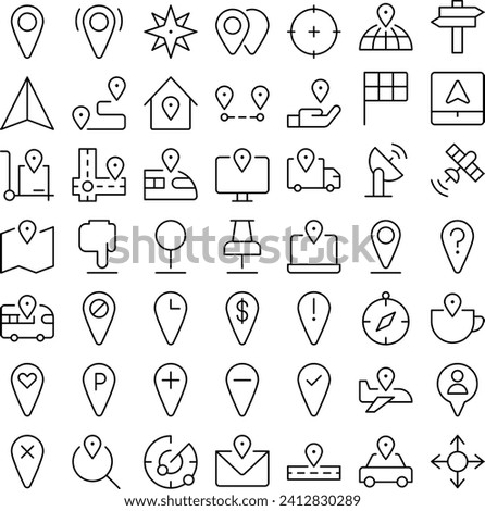 Vector of Location Icon Set. Perfect for user interface, new application.
