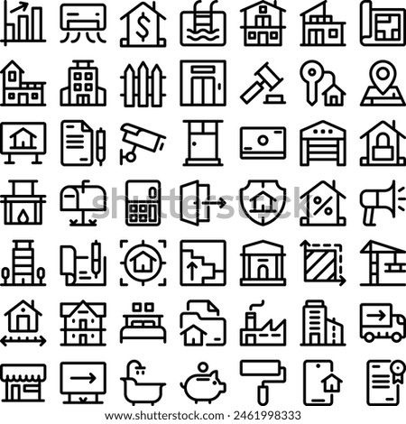Vector of Real Estate House Home Icon Set. Perfect for user interface, new application

