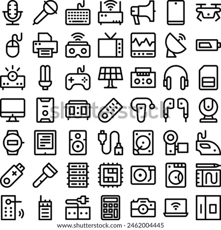 Vector of Electronics Tool Equipment Device Icon Set. Perfect for user interface, new application
