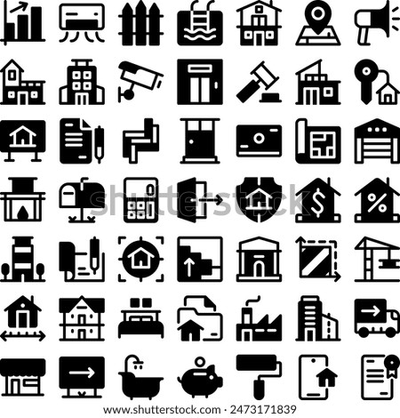 Vector of Real Estate House Home Icon Set. Perfect for user interface, new application
