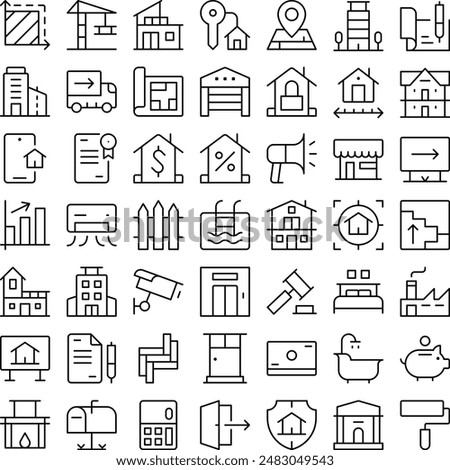 Vector of Real Estate House Home Icon Set. Perfect for user interface, new application
