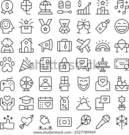 Happiness Happy Fun Excited Pleased Icon Set. Perfect for user interface, new application
