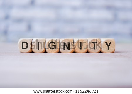 Dignity word written on wood block Сток-фото © 