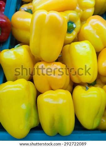 Yellow sweet pepper at the market for sell
