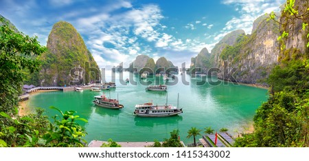 Similar – Image, Stock Photo Amazing view of rocky cliff and sea