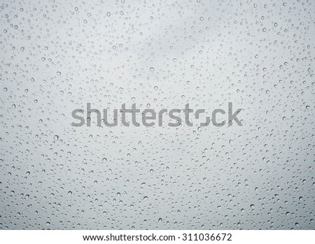 Many of raindrops stuck on the windshield background,Abstract of raindrops on the mirror.