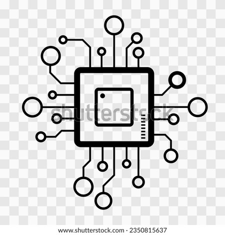 
microprocessor isolated minimal icon. processor line vector icon for websites and mobile minimalistic flat design