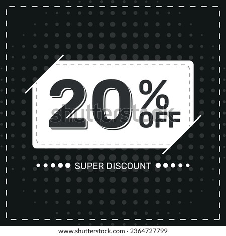 Black Friday 20% OFF. Super Discount. Discount Promotion Special Offer. 20% Discount. Black Square Banner Template.